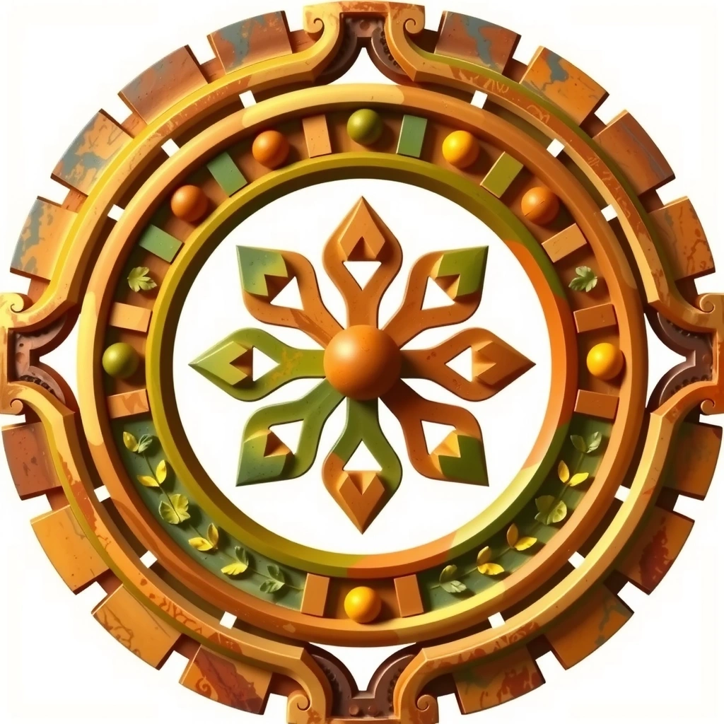 Ornamento antiguo que representa el equilibrio natural y la armonía